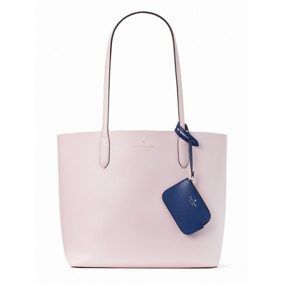 New Kate Spade Ava Reversible Tote with Pouch Double Faced Leather Pale Amethyst - Picture 1 of 6